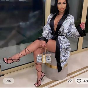 Black Satin Money Robe